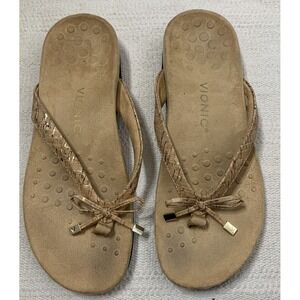 Vionic Women's Size 9.5 Orthaheel Rest Bella II Thong Sandals Cork